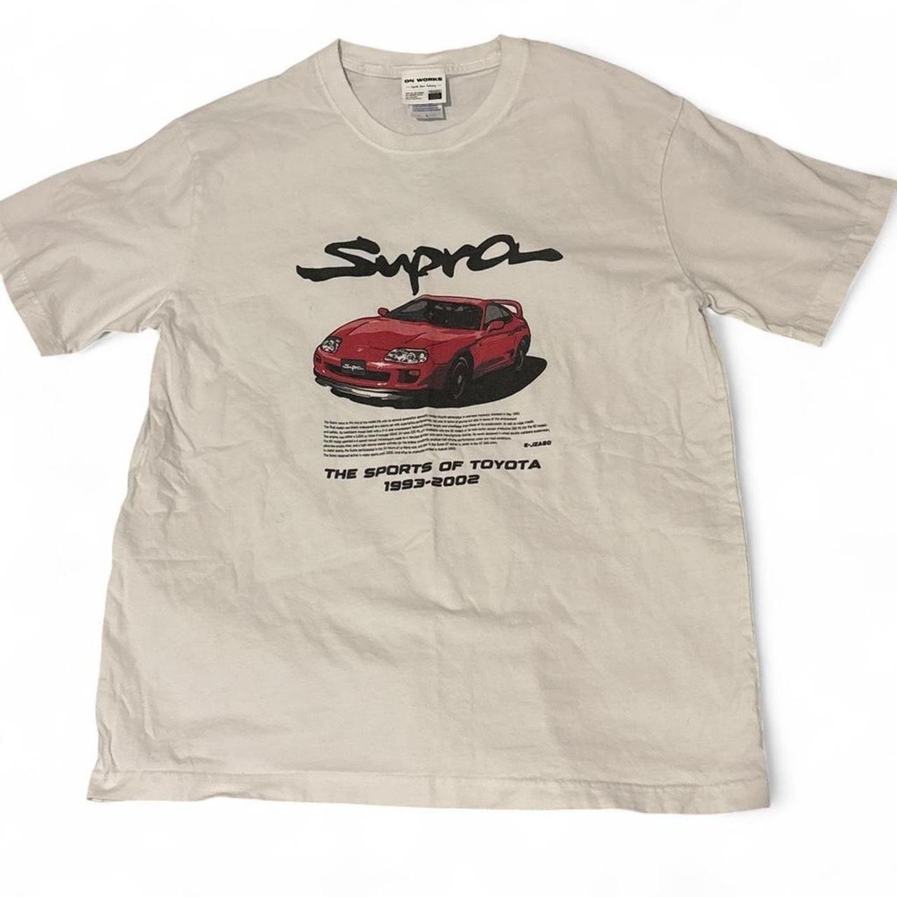 Vtg Style TOYOTA Japan t shirt ON WORKS Motor Sports Car Racing Supra Large